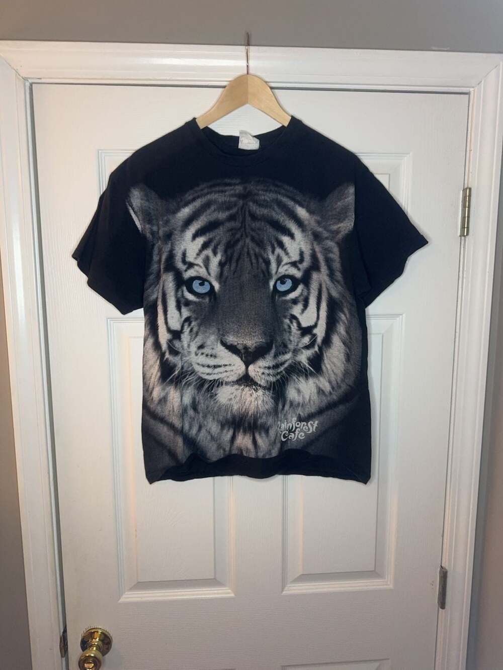 Vintage Rainforest Cafe Tiger Graphic T-Shirt Black